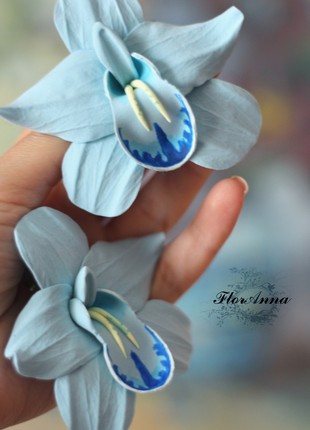 Hair Clip. Light blue orchid