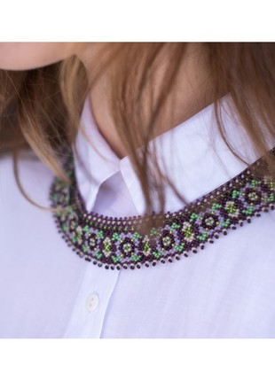 Beaded lilac necklace Sylyanka dark