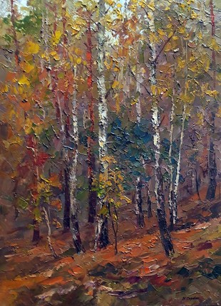 Oil painting Autumn in the forest Serdyuk Boris Petrovich nSerb819