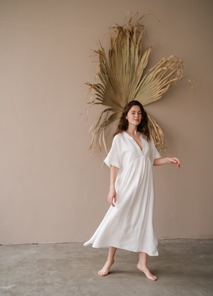 loose fit summer white dress2 photo