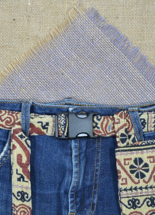 Handmade textile belt in ethnic style.4 photo