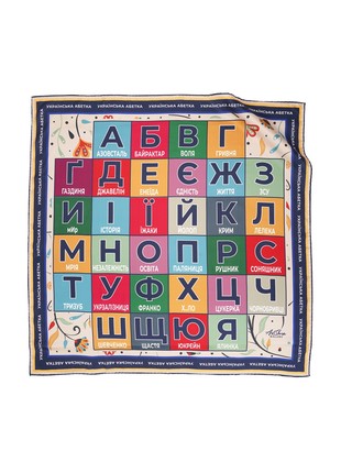 Designer big  scarf ""Ukrainian alphabet ,,  from the designer Art Sana2 photo