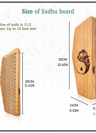 Oh! SADHU Board for Yoga from Natural Oak Wood, Foot Shape, Natural Wood Yin Yang6 photo
