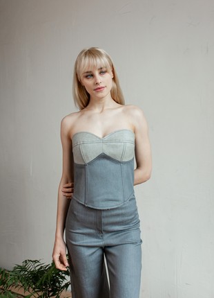 Denim gray corset4 photo