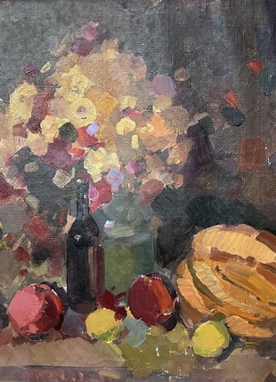 Oil painting evening still life Peter Tovpev nDobr828