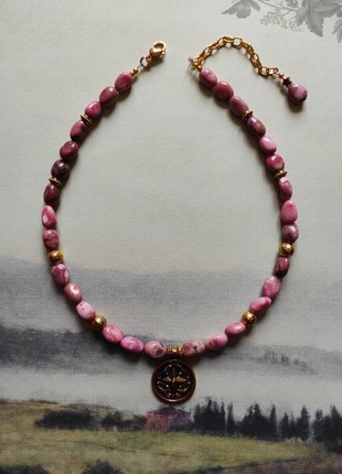 Necklace "A twinkling little star" from rhodonite