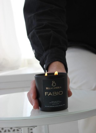 Soy perfumed candle in a glass with a rich and complex aroma "FABIO"1 photo