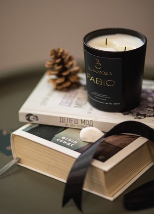 Soy perfumed candle in a glass with a rich and complex aroma "FABIO"5 photo