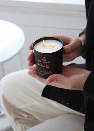 Soy perfumed candle in a glass with a rich and complex aroma "AMELI"4 photo