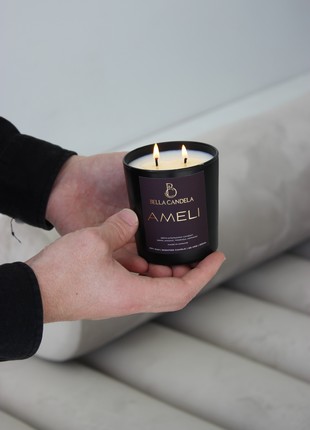 Soy perfumed candle in a glass with a rich and complex aroma "AMELI"5 photo