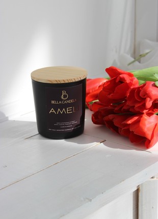 Soy perfumed candle in a glass with a rich and complex aroma "AMELI"2 photo