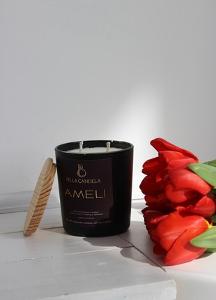 Soy perfumed candle in a glass with a rich and complex aroma "AMELI"3 photo