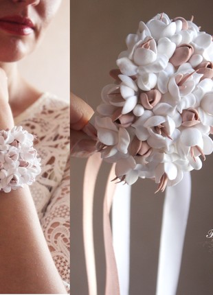 Floral wedding bracelet for a bride or bridesmaids2 photo