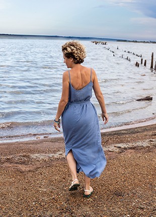Slip linen sundress with slits6 photo
