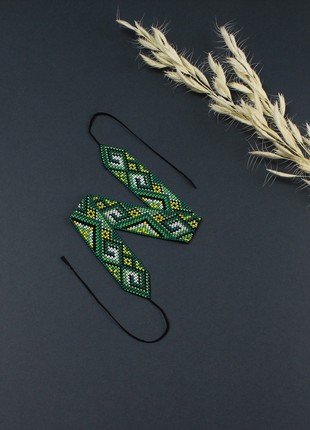 Green beaded choker elegant jewelry for woman3 photo