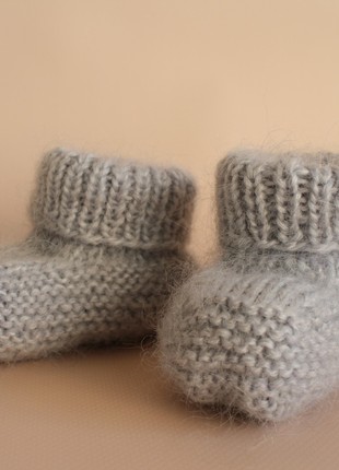 Handmade knitting booties for babies