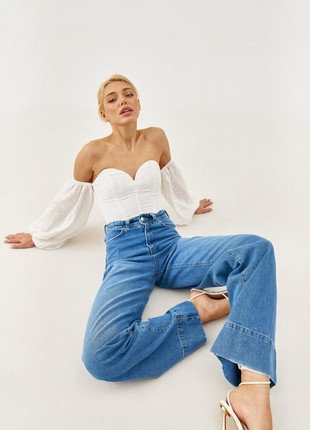 Wide cotton jeans