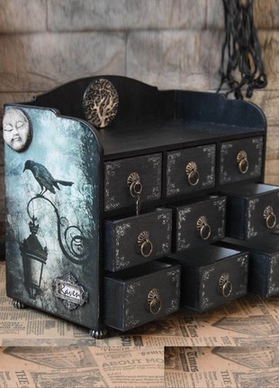Mini chest of drawers Raven for jewelry storage