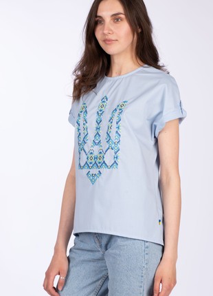 Woman's blouse "Trident" light blue 80-22/002 photo