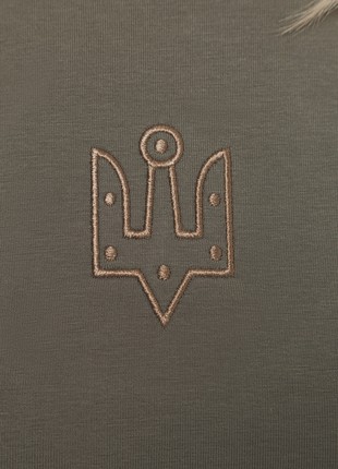 Basic t-shirt with "The trident of Yaroslav the Wise" embroidery khaki6 photo