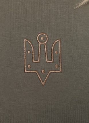 Basic t-shirt with "The trident of Yaroslav the Wise" embroidery khaki5 photo