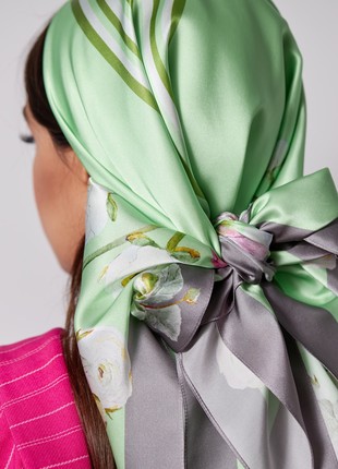 Designer Silk Scarf "Ranunculus".6 photo
