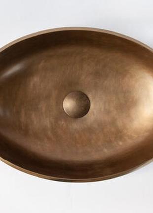 Metal basin cove bronze ochre4 photo