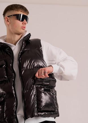 Men's oversized vest OGONPUSHKA Puffi black lacquer9 photo