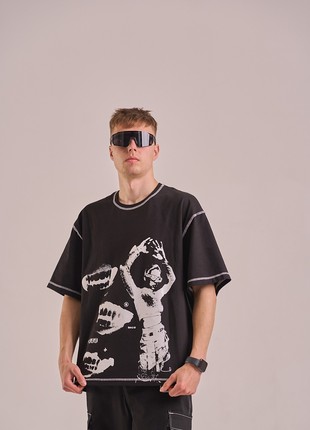Oversized T-shirt OGONPUSHKA Lax black9 photo