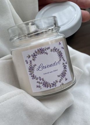 Soy candle with lavender aroma, 200ml1 photo