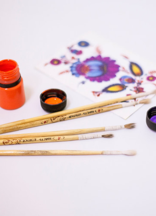 Set of 5 Brushes for Painting - Cat's Fur Painting Brush, One Stroke Brush, Hand made7 photo