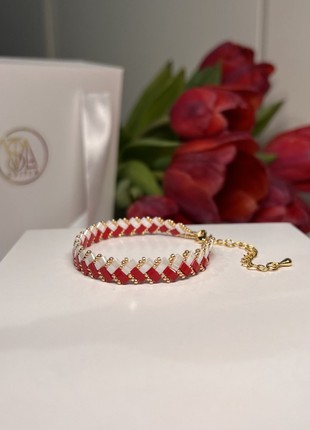 Bracelet Spikelet red-white2 photo
