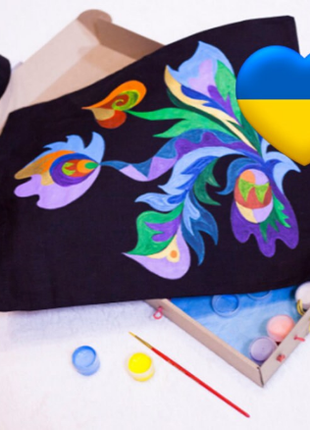 DIY Creative Kit - DIY Painted Eco Bag, Samchykivka Flowers Painting Kit, DIY gift