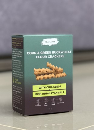 Green Buckwheat Flour & Corn Flour Crackers - Healthy Snacks, Dairy Free