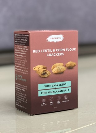 Red Lentil & Corn Flour Crackers - Healthy Snacks, Dairy Free