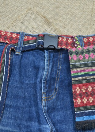 Handmade textile belt in ethnic style.4 photo