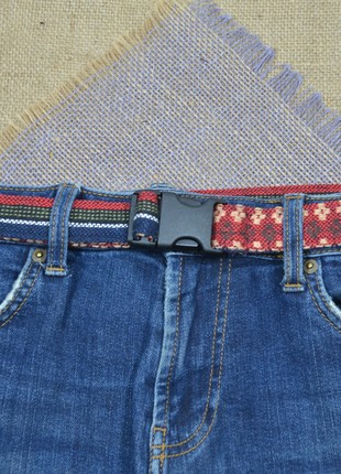 Handmade textile belt in ethnic style.6 photo