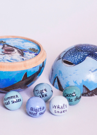 SHARKS nesting doll - Montessori sharks learning toy, Birthday Gift5 photo