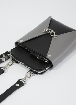 Talia leather bag in black and grey color5 photo