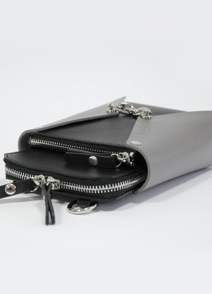 Talia leather bag in black and grey color4 photo