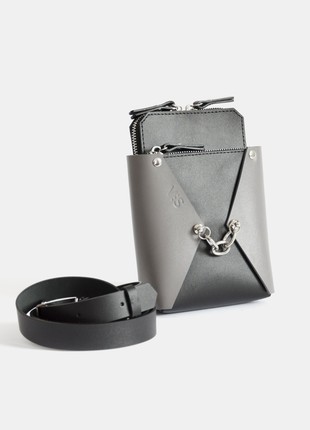 Talia leather bag in black and grey color6 photo