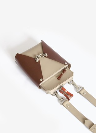 Talia leather bag in brown and beige color5 photo