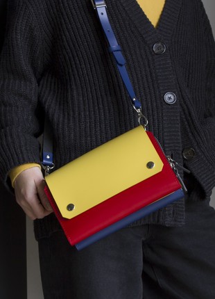 Navi leather bag in olive, blue and black color4 photo