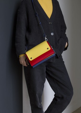 Navi leather bag in yellow, blue and red color7 photo