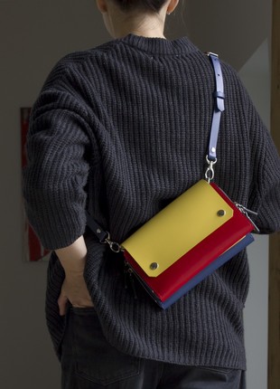Navi leather bag in olive, blue and black color8 photo