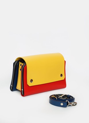 Navi leather bag in yellow, blue and red color3 photo
