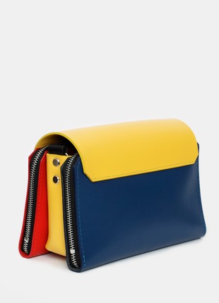 Navi leather bag in yellow, blue and red color4 photo