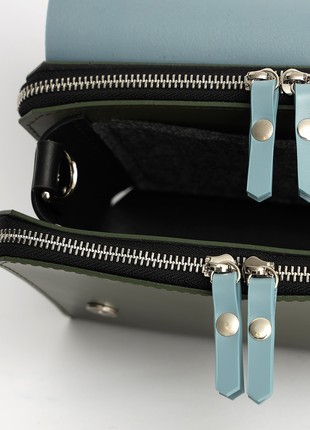 Navi leather bag in olive, blue and black color3 photo
