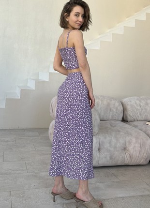 Purple Midi Floral Skirt SHTOYKO5 photo