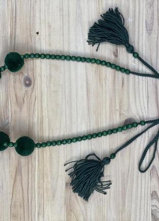 One row green necklace with tassels6 photo